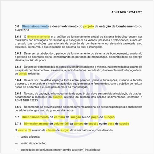 Como calcular o dimensionamento do volume útil da câmara de sucção ou do poço de sucção?