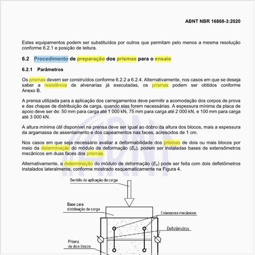 Qual o procedimento de preparação dos prismas para o ensaio para a determinação da resistência à compressão de prismas?