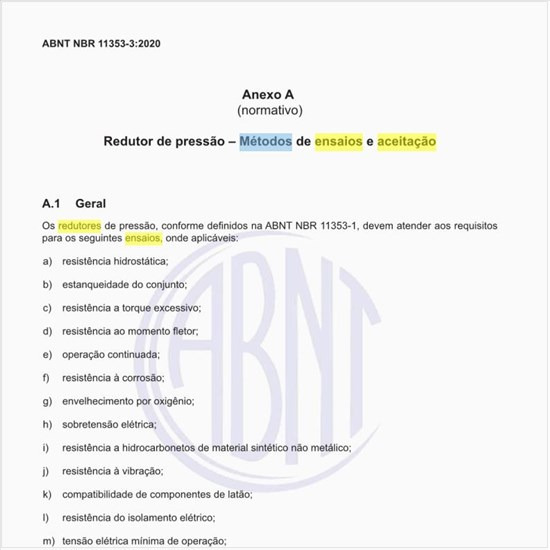 Quais os métodos de ensaios e aceitação dos redutores de pressão?