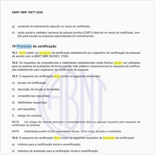 Como deve ser o processo de certificação?