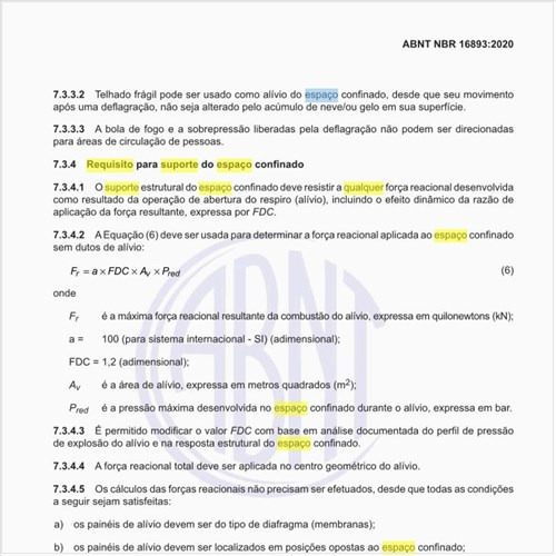 Qual o requisito para suporte do espaço confinado?