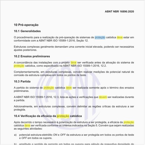 Como deve ser feita a verificação da eficácia da proteção catódica?