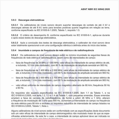 Quais são os limites das descargas eletrostáticas para os calibradores?