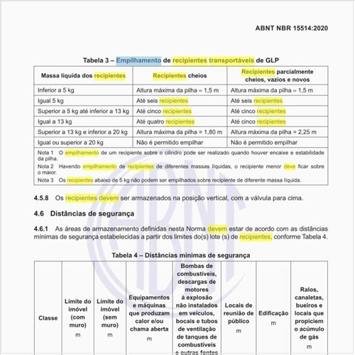 Como deve ser feito o empilhamento de recipientes transportáveis de GLP?