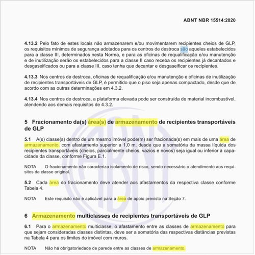 Quais são as características da área de armazenamento de apoio?
