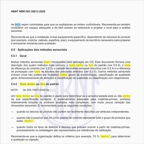 O que é um teste dentro ou fora do padrão?