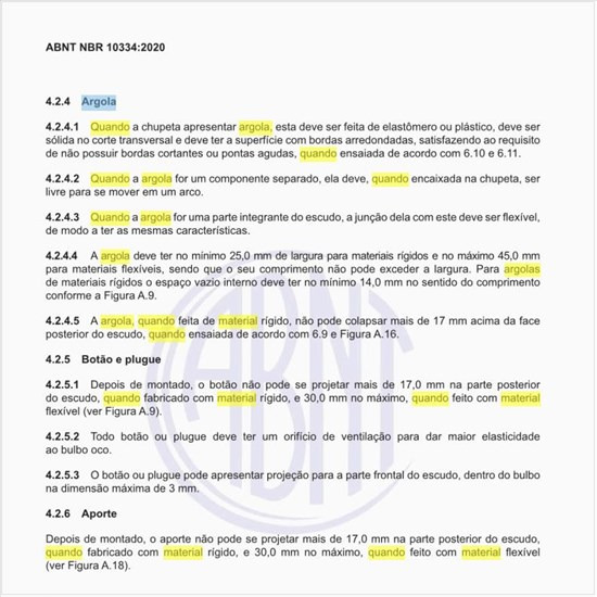 Qual o material da argola, quando houver?