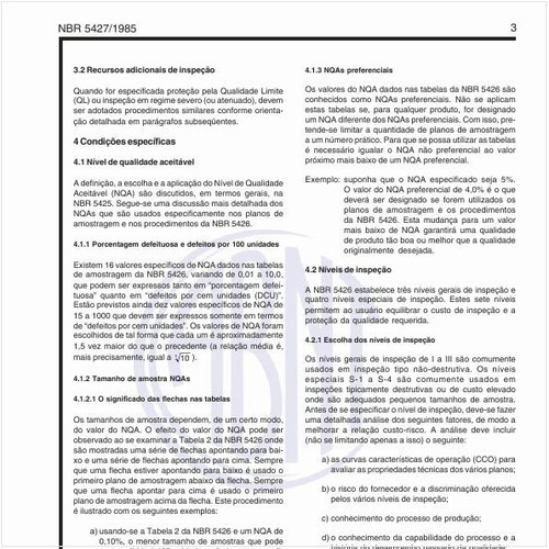 Qual o nivel de qualidade aceitável nos planos de amostragem de inspeção por atributos?