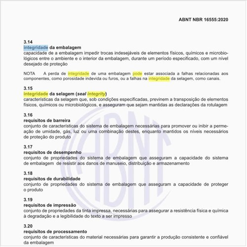 Como se pode definir a integridade da embalagem?