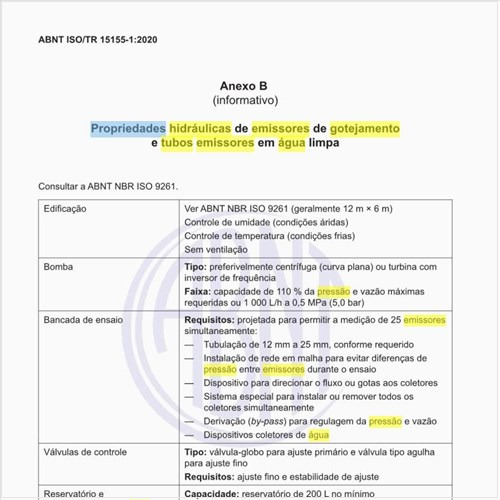 Quais são as propriedades hidráulicas de emissores de gotejamento e tubos emissores em água limpa?