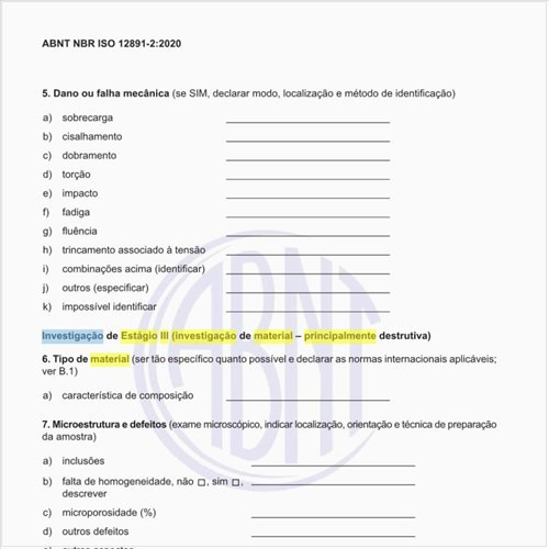 Como deve ser feita a investigação de estágio III (investigação de material – principalmente destrutivo)?