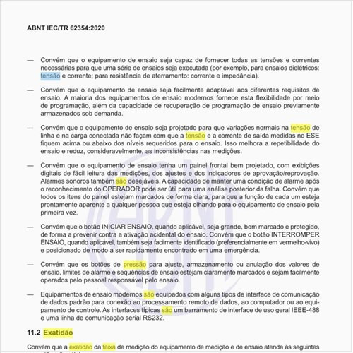 Quais são as especificações para a exatidão da faixa de medição?