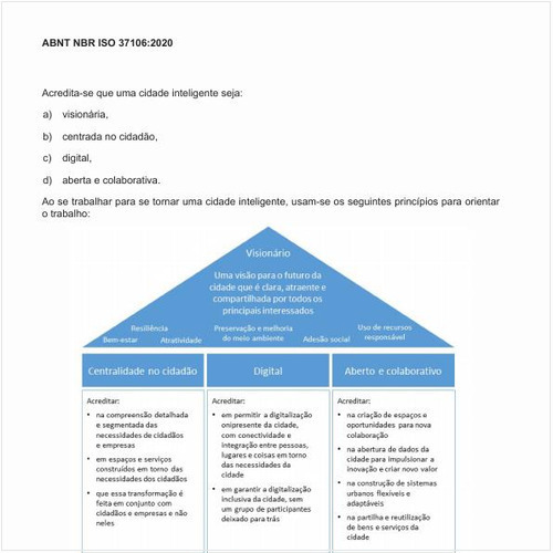 Qual seria um resumo dos princípios de entrega das cidades inteligentes?