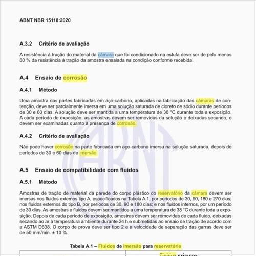 Quais são os fluidos de imersão para reservatório em câmara de contenção da descarga de combustível?