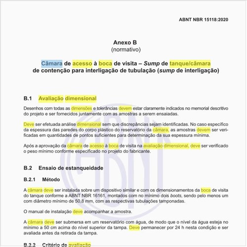 Como deve ser executada a avaliação dimensional em câmara de acesso à boca de visita?