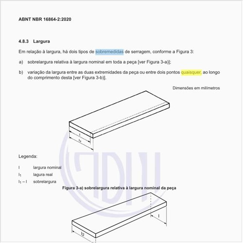 Quais são as sobremedidas na largura?