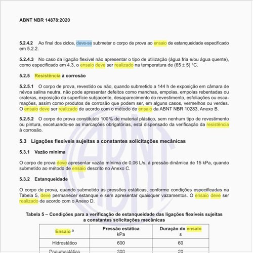 Como deve ser realizado o ensaio de resistência à corrosão?