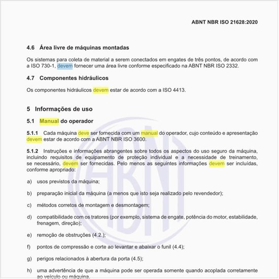 O que deve conter o manual do operador?