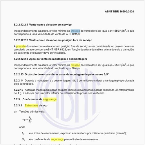 Quais são os coeficientes de segurança para as estruturas de aço?