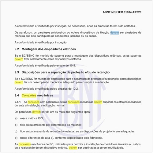 Como deve se comportar as conexões mecânicas?