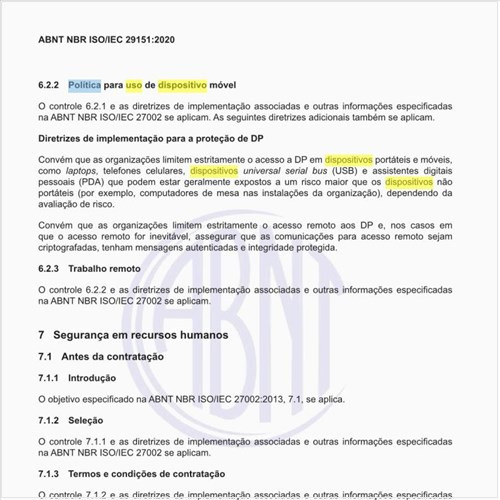 Qual deve ser a política para uso de dispositivo móvel?