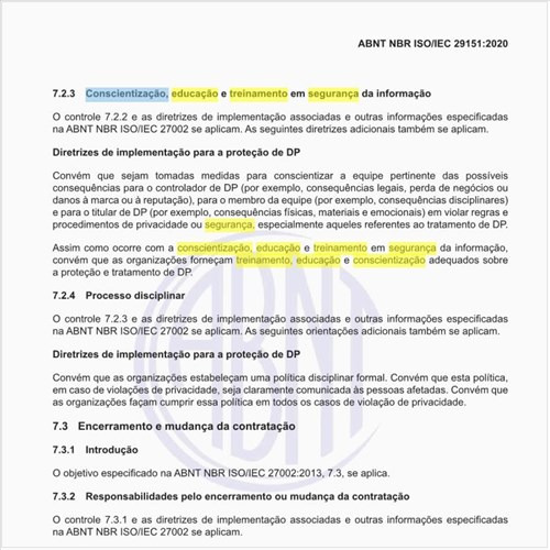 O que se deve fazer em relação à conscientização, educação e treinamento em segurança da informação?