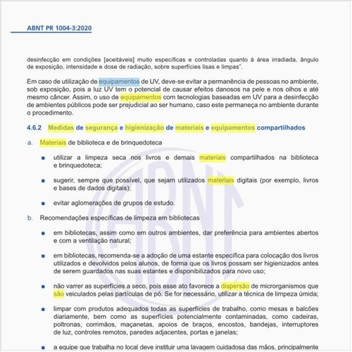 Quais são as medidas de segurança e higienização de materiais e equipamentos compartilhados?