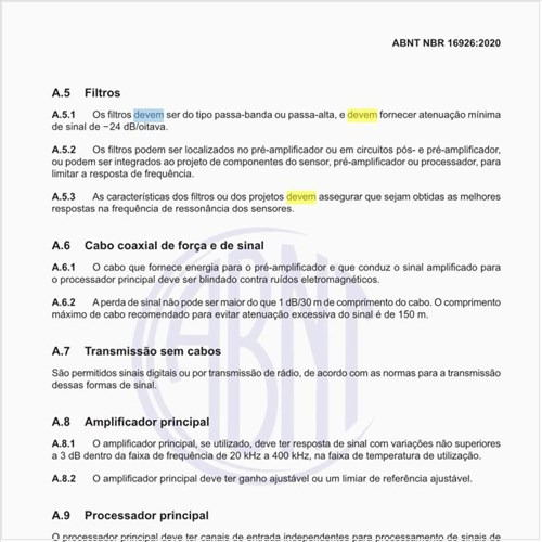 Quais devem ser os tipos de filtros?