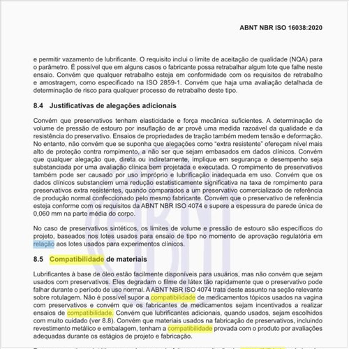 O que deve ser feito em relação à compatibilidade de materiais?