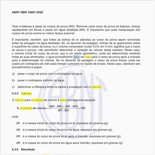 Como deve ser feito o cálculo para mudança de volume?