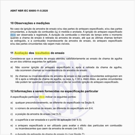 Como deve ser feita a avaliação dos resultados do ensaio?