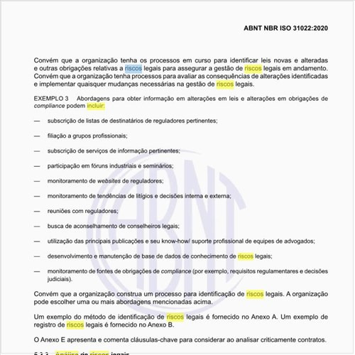 O que inclui a análise de riscos legais?