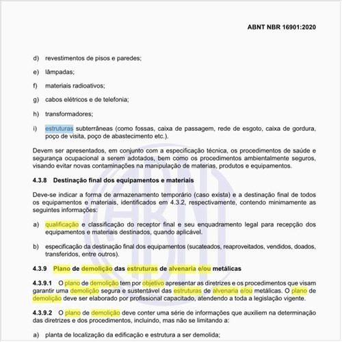 Qual o objetivo do plano de demolição das estruturas de alvenaria e/ou metálicas?