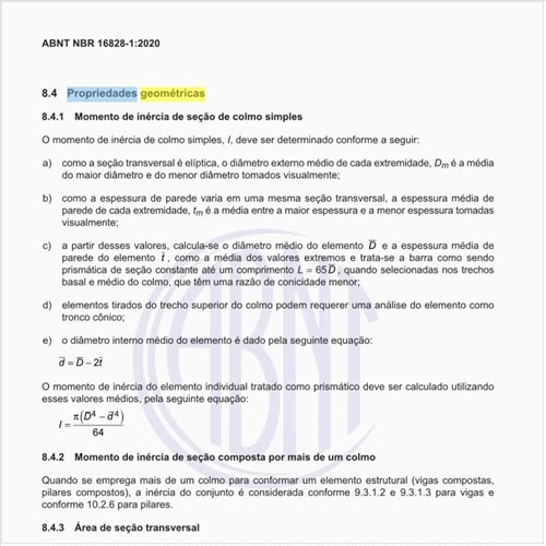 Quais são as propriedades geométricas do bambu?