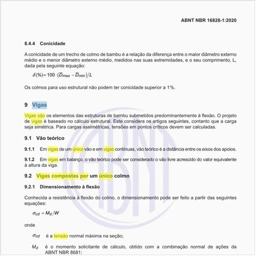 Quais são as características das vigas compostas por um único colmo?