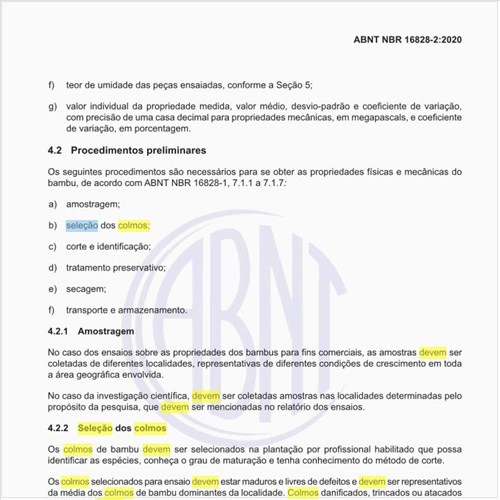 Como deve ser feita a seleção dos colmos para os ensaios?
