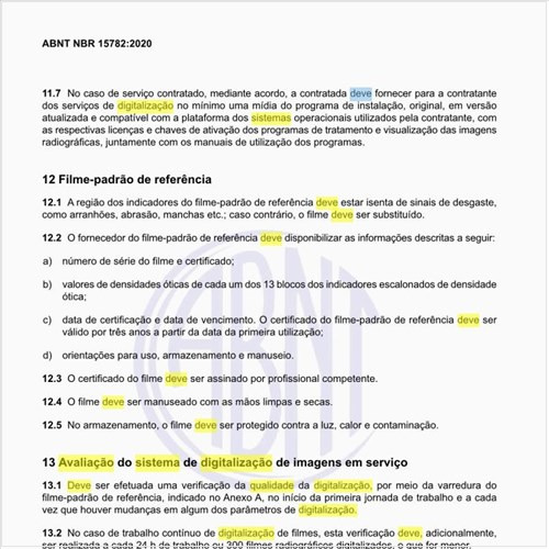 Qual deve ser a avaliação periódica do sistema de digitalização de imagens?