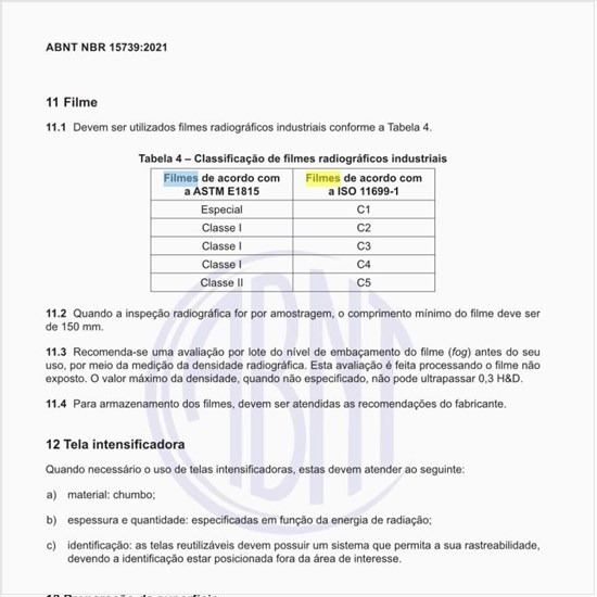 Qual é a classificação de filmes radiográficos industriais?