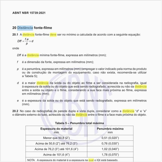 Qual deve ser a distância fonte-filme?