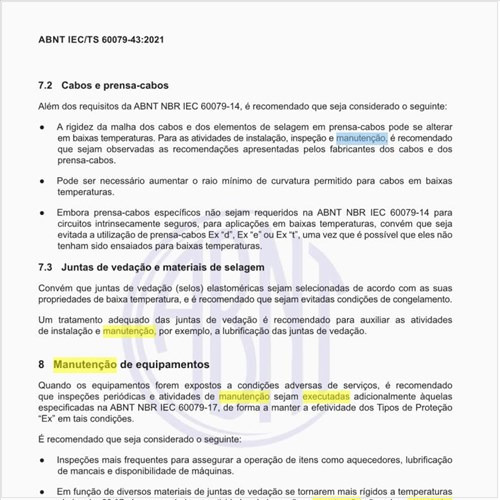 Como deve ser executada a manutenção dos equipamentos?