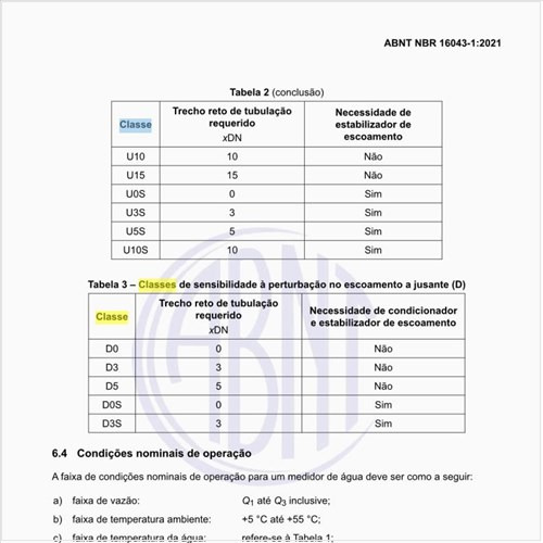 Como selecionar a classe de perda de pressão dos medidores?