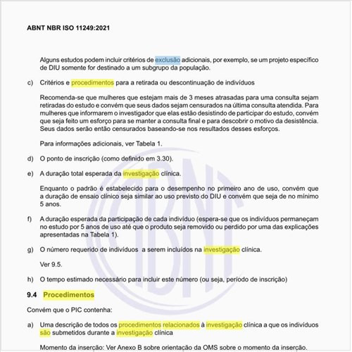 Quais são os procedimentos relacionados à investigação clínica?