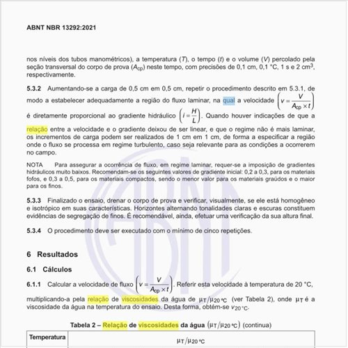 Qual é a relação de viscosidades da água?
