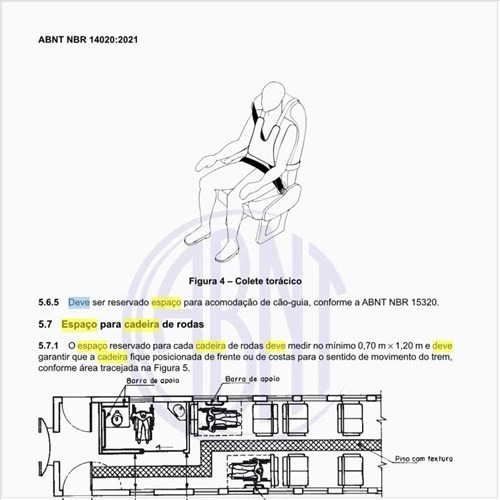 Como deve ser delimitado o espaço para cadeira de rodas?