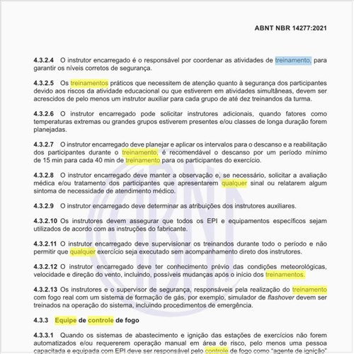 Qual o treinamento para equipe de controle de fogo?
