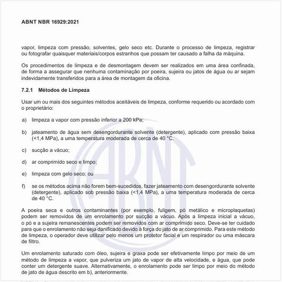 Quais são os métodos de limpeza das máquinas?