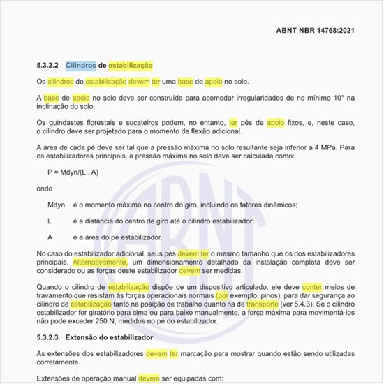Por que os cilindros de estabilização devem ter uma base de apoio no solo?