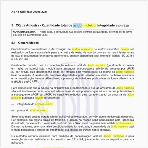 Como deve ser feita a quantificação do ácido nucleico total?