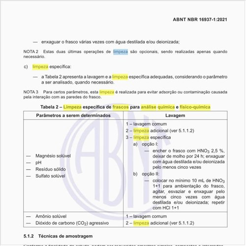 Como deve ser feita a limpeza específica de frascos para análise química e físico-química?