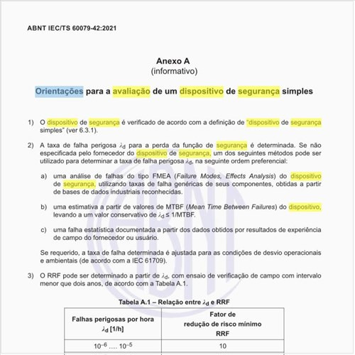 Quais as orientações para a avaliação de um dispositivo de segurança simples?